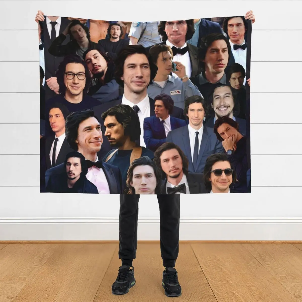 

Adam Driver Blue Collage Throw Blanket Summer Furry Hairys Blankets