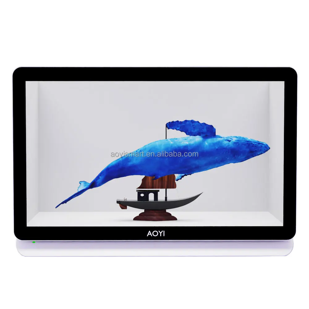 LCD Advertising Showcase Transparent LCD 3D Display Stand Box 21.5 Inches Touch Screen LCD Display Cabinet