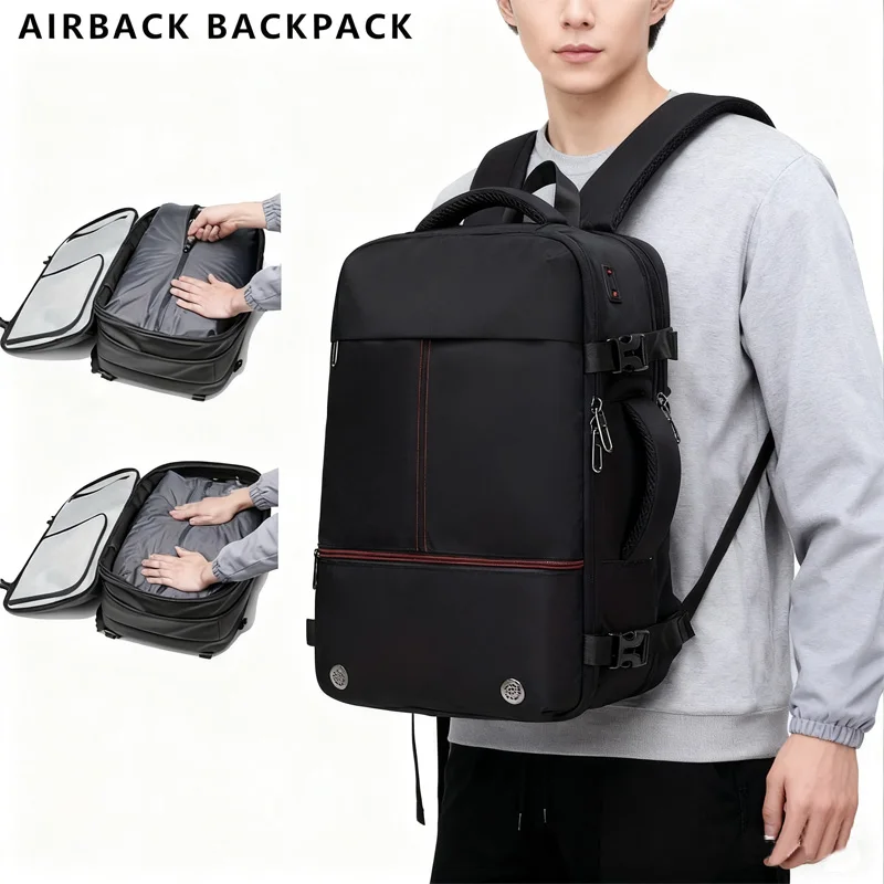 

Вакуумный дорожный рюкзак, расширяемый и сжатый рюкзак на воздушной подушке, вакуумная герметизация, 17,3-дюймовый водонепроницаемый бизнес-ноутбук