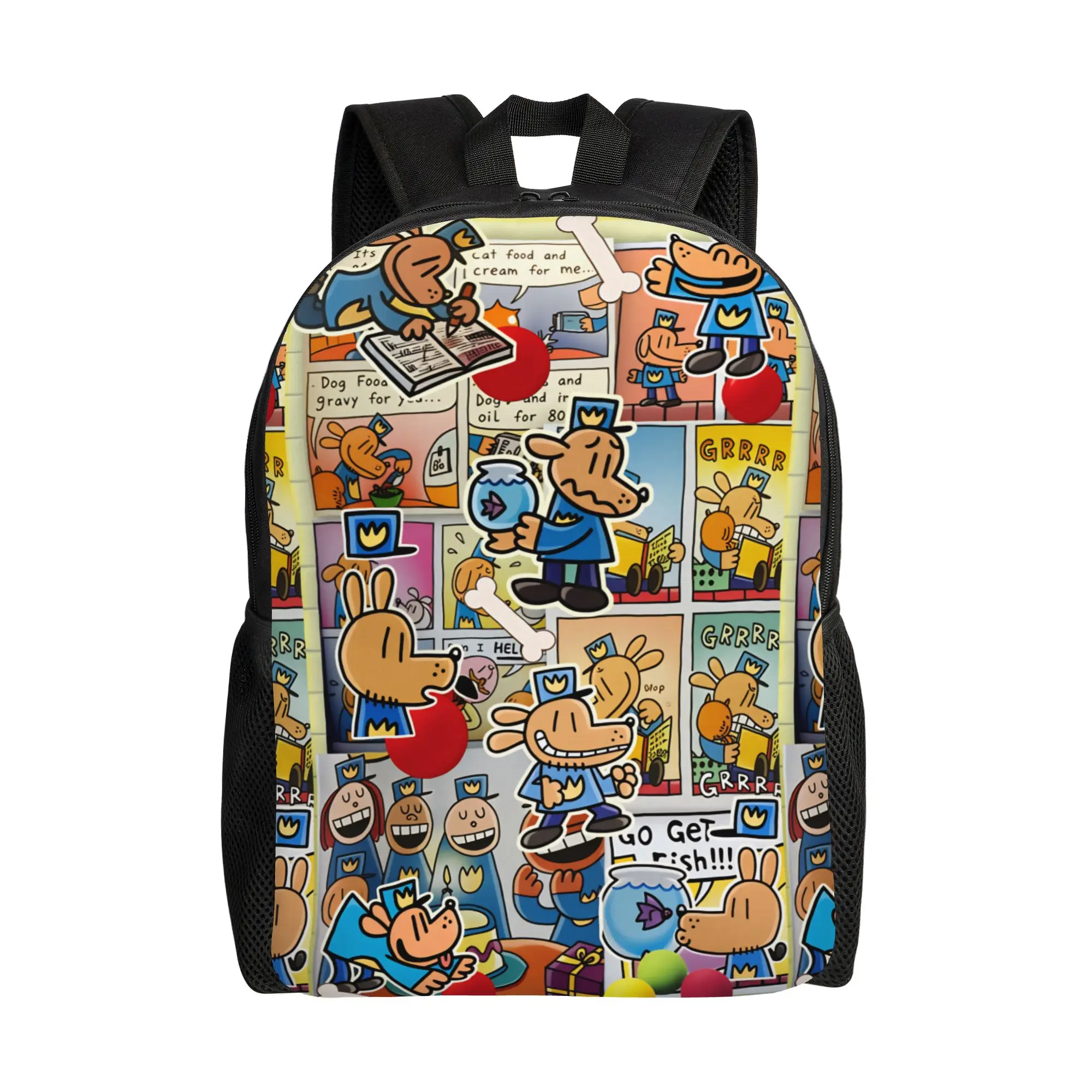 

Dog Man Dogman Movie Comic Backpack Teen Polyester Travel Backpacks Pattern Kawaii High School Bags Rucksack