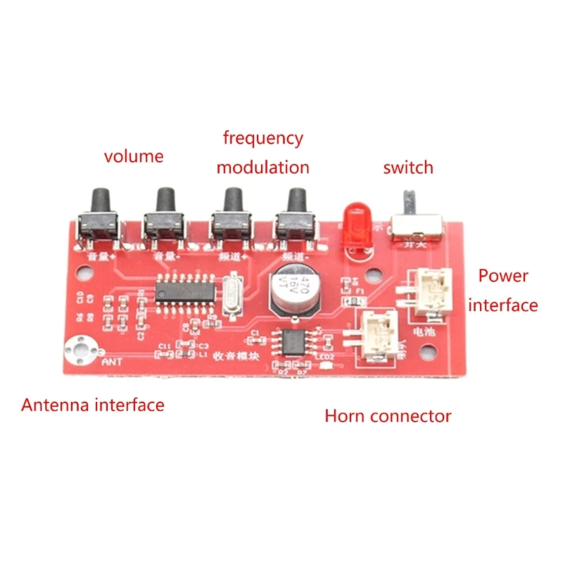 FṂ Radio Kits DIY Soldering Project 88MHz-109MHz Radio Module with Antenna DIY Kits for Soldering Leaning