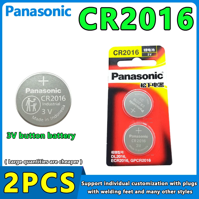 2Pcs Original Panasonic 3V CR2016 Button Batteries LM2016 DL2016 Cell Coin Lithium Battery For Watch Electronic Toy Calculators