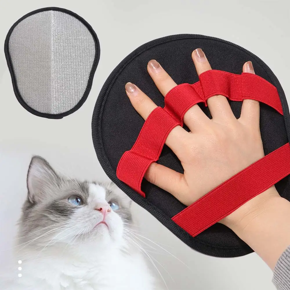 Cloth Pet Hair Removal Glove Reusable Hangable Dog Animal Hair Remover Tool with Massage Function 5-Finger Grooming Cleaner