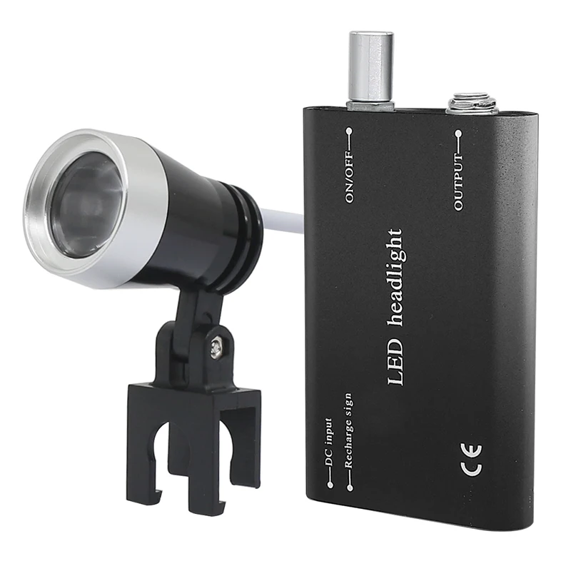 3.5X Dental Binocular Loupe with 1W Dentistry Adjustable Brightness Medical Headlight Rechargeable Lithium Battery