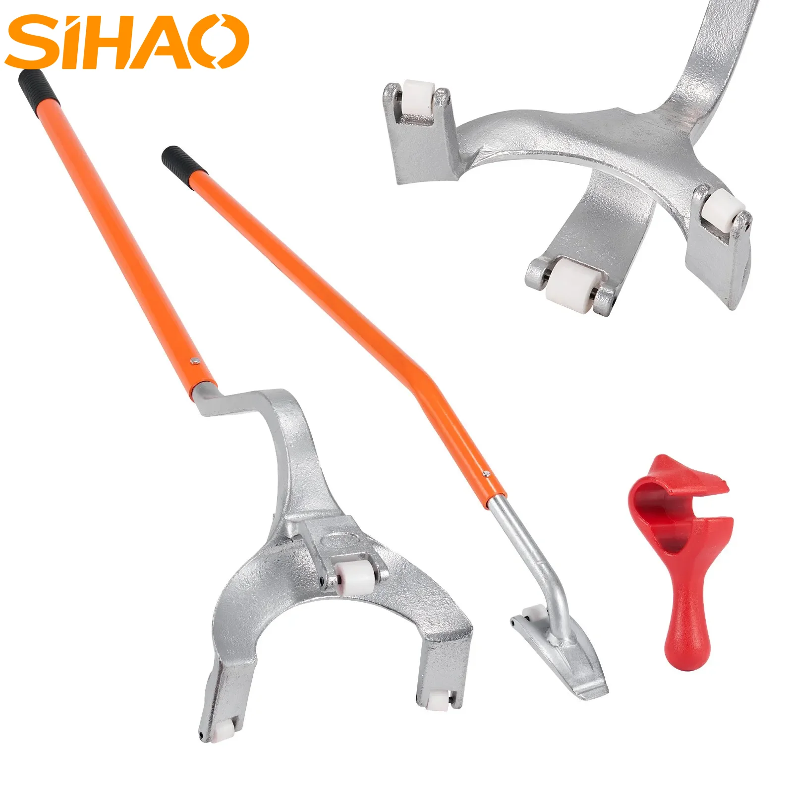 SIHAO 22.5'–24.5' Tire Mount/Demount Tool, with Rubber Pad for Aluminum Hub Protection — Ideal for Tire Repair and Changing