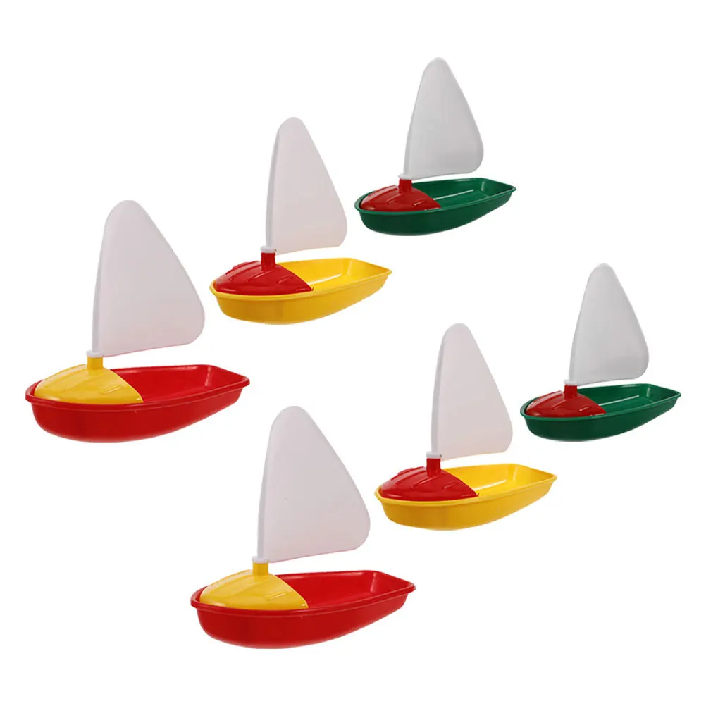 6pcs Kids Watercraft Toys: Plastic Sailing Boat Set For Pool Beach Bathtub Play Floating Bath For Children Summer Water Fun