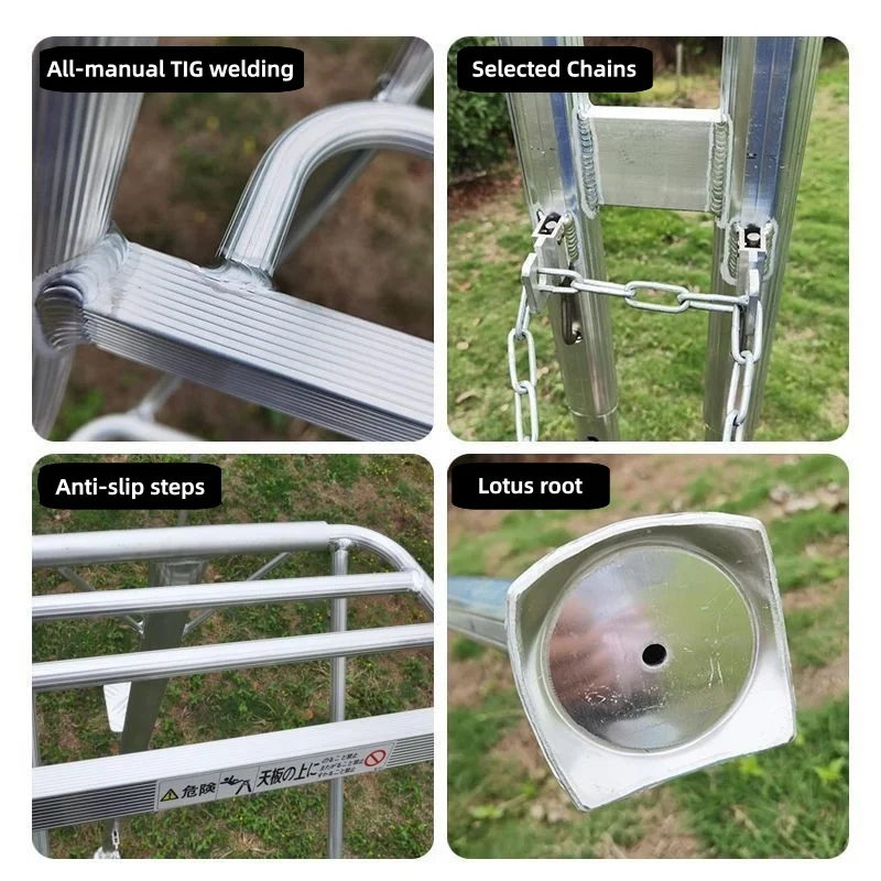 Aluminum Alloy Gardening Ladder Multi-step Portable Home Use Wide Platform Outdoor Orchard Pruning Climbing Ladder Customized