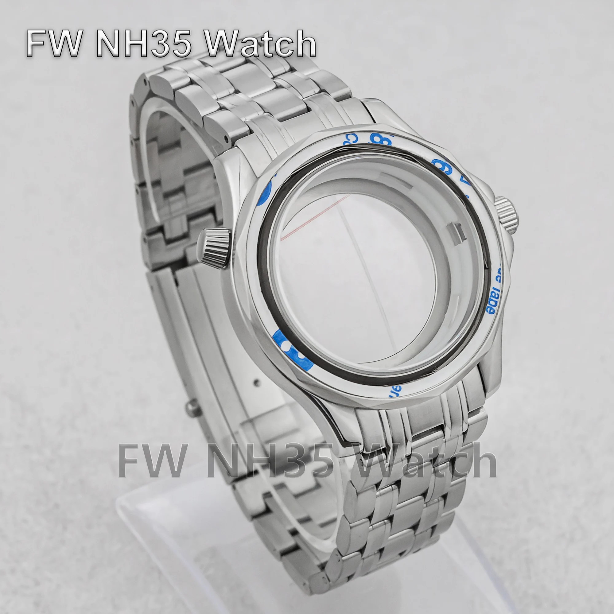 NH35 Case Strap 316L Stainless Steel 10ATM Waterproof Watch Case for Mod Seamaster 300 Watch Accessories Fit NH35/NH36 Movement