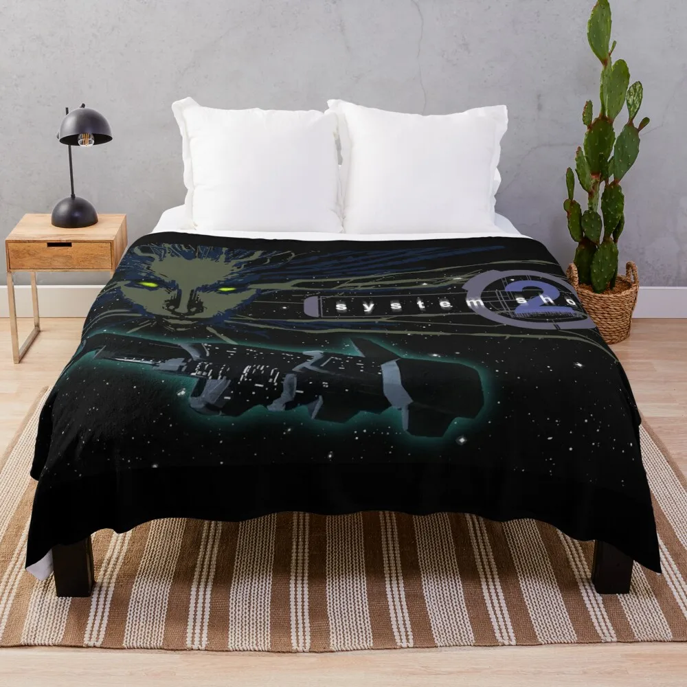 

System Shock 2 Shodan & the Von Braun Throw Blanket Decorative Beds Plaid Camping Blankets