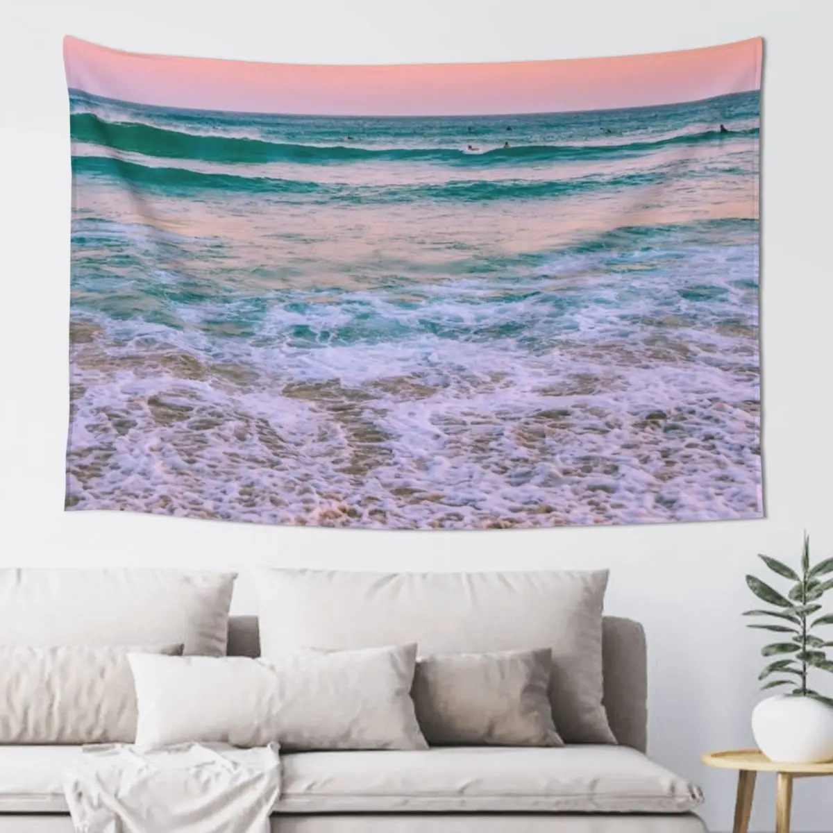 

Pink Ocean Sunsets Tapestry Bed Room Decoration Art Mural On The Wall Tapestry