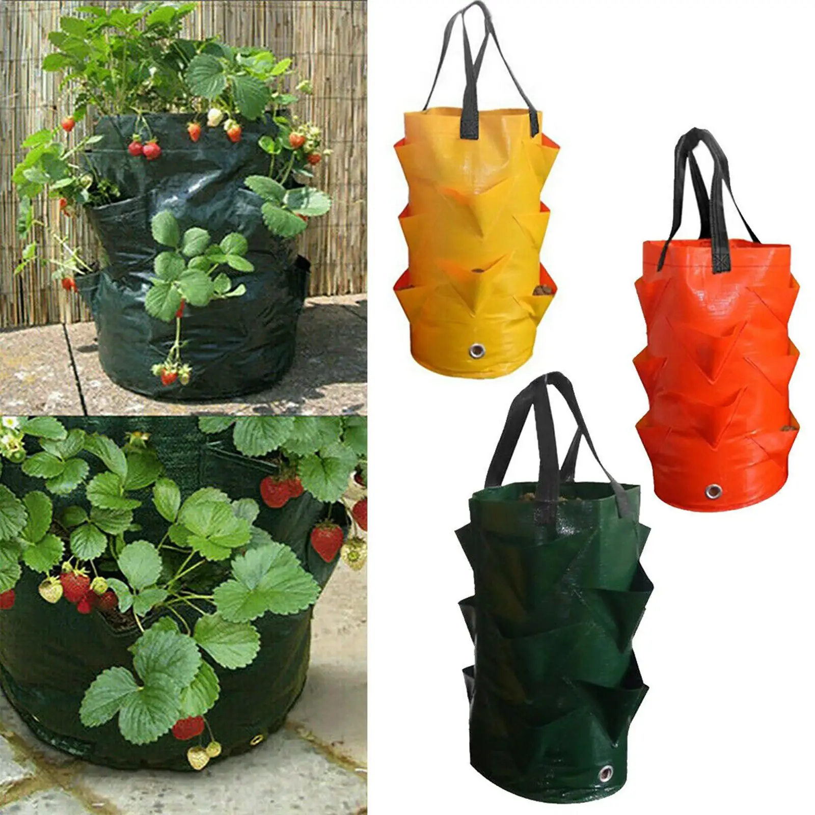 3 Gallon Hanging Plant Bags Strawberry Planter Aeration Vegetable