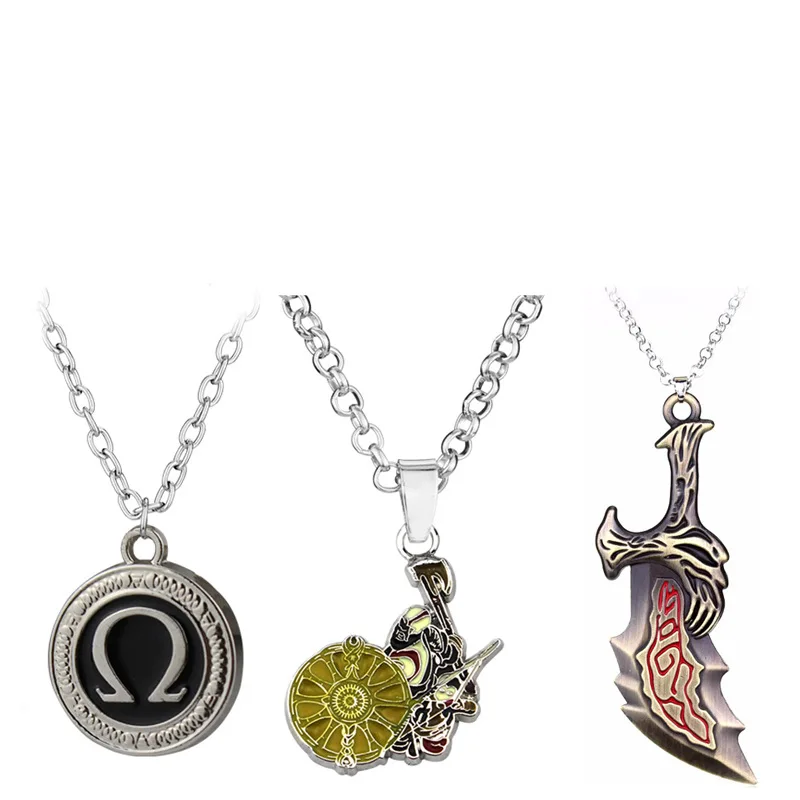 Game God of War Necklace Sword Blades of Chaos OLYMPUS KRATOS Pendant Necklace for Men Women Classic Weapons Jewelry Accessories