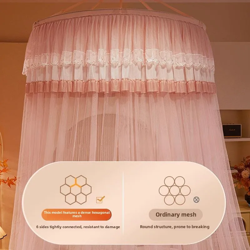 Princess Style Dome Mosquito Net Bedroom New Model No Installation Bed Curtain Curtain Floor Length Hanging Account Girls