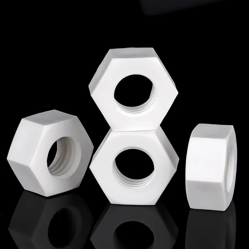 White PP Plastic Hexagon Nut M3 M4 M5 M6 M8 M10 M12 M14 M16 M18 M20 M24 M27 M30 Insulation Hexagonal Nuts DIN934