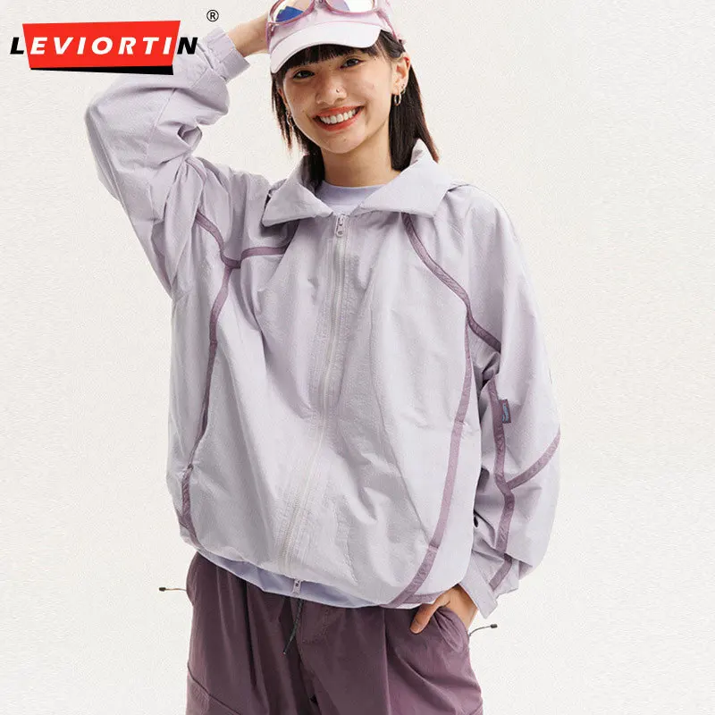 

2025 Autumn men's fashionable brand American mountain outdoor loose casual versatile solid color high neck hooded jacket