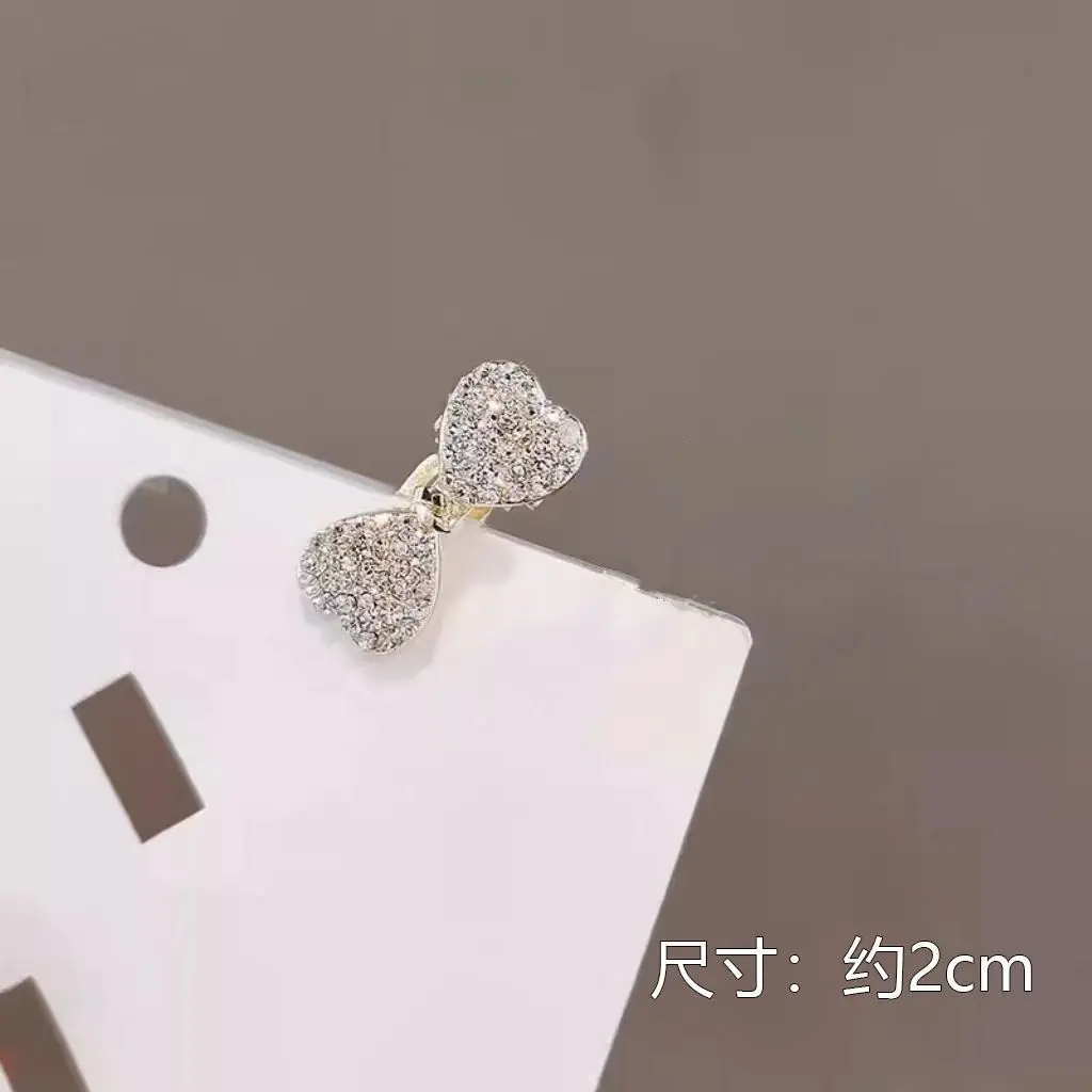 Vintage Bow Rhinestone Mini Hair Clips for Women Small Crystal Duckbill Barrettes Side Hair Princess Hairstyle Hair Accessories