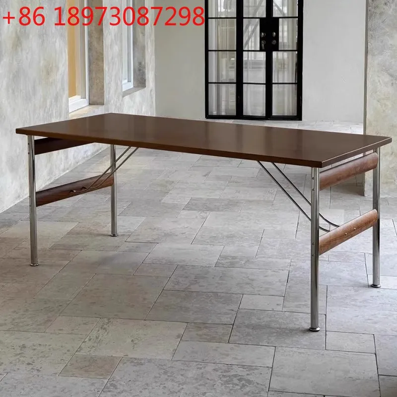 

Простой прямоугольный письменный стол из цельного дерева, бытовой обеденный стол, минималистичный конференц-стол