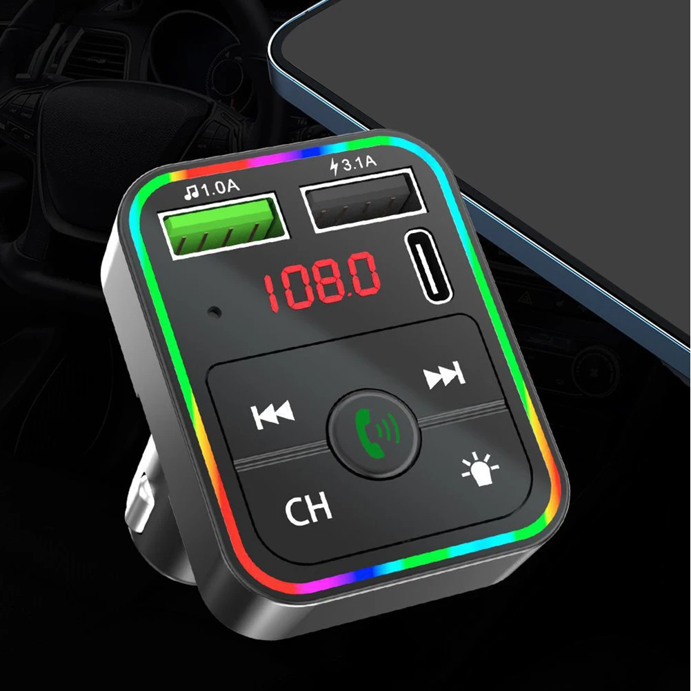 

1pc Dual Usb Mp3 Adapter Transmitter Fm Transmitter Radio Music Player Adapter Black