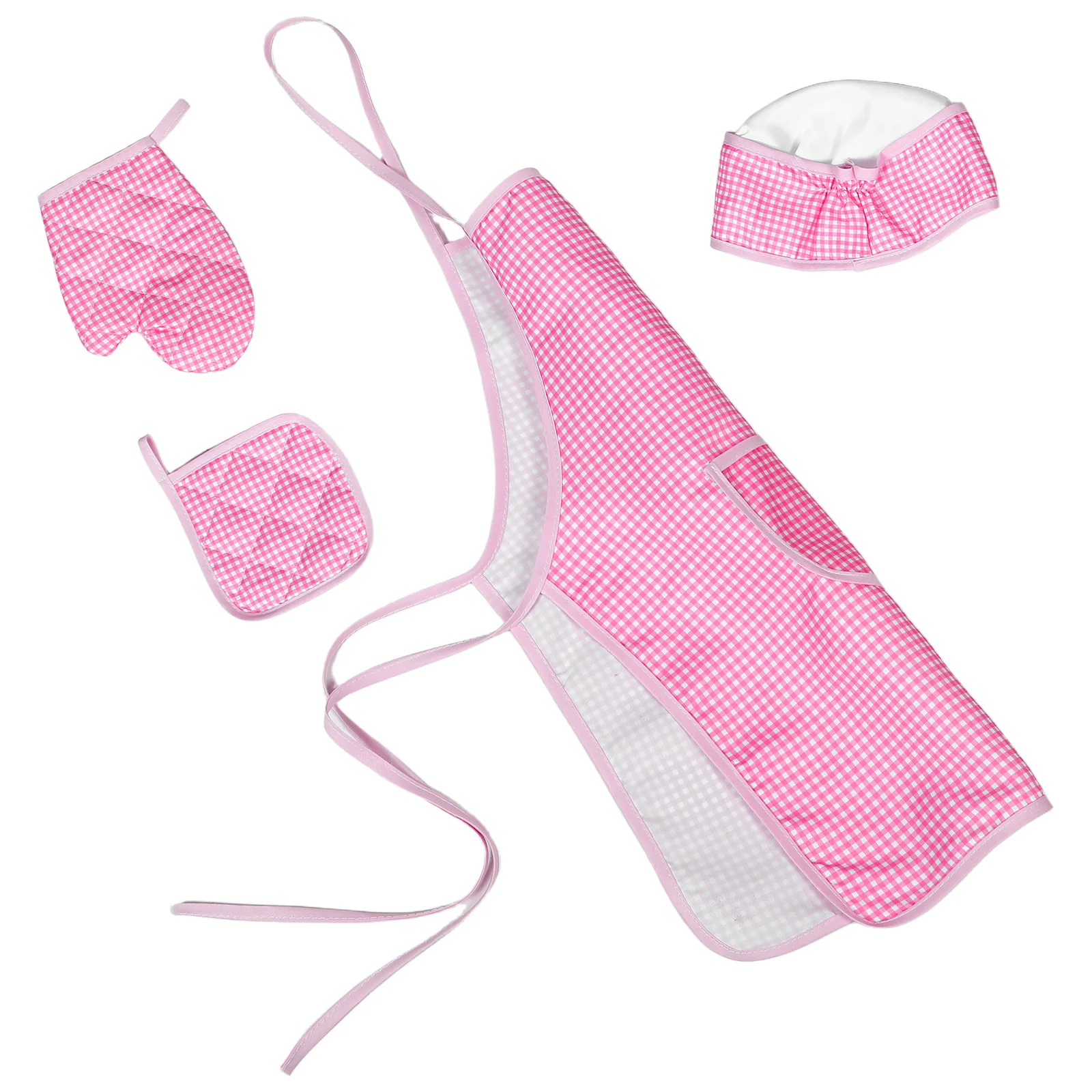 1Set Bambino Chef Grembiule Set Cinghie Regolabili Bambini Cucina Cucina Vestire Forniture di Cottura Guanto Cappello Giochi di Finta Strumenti di Cucina