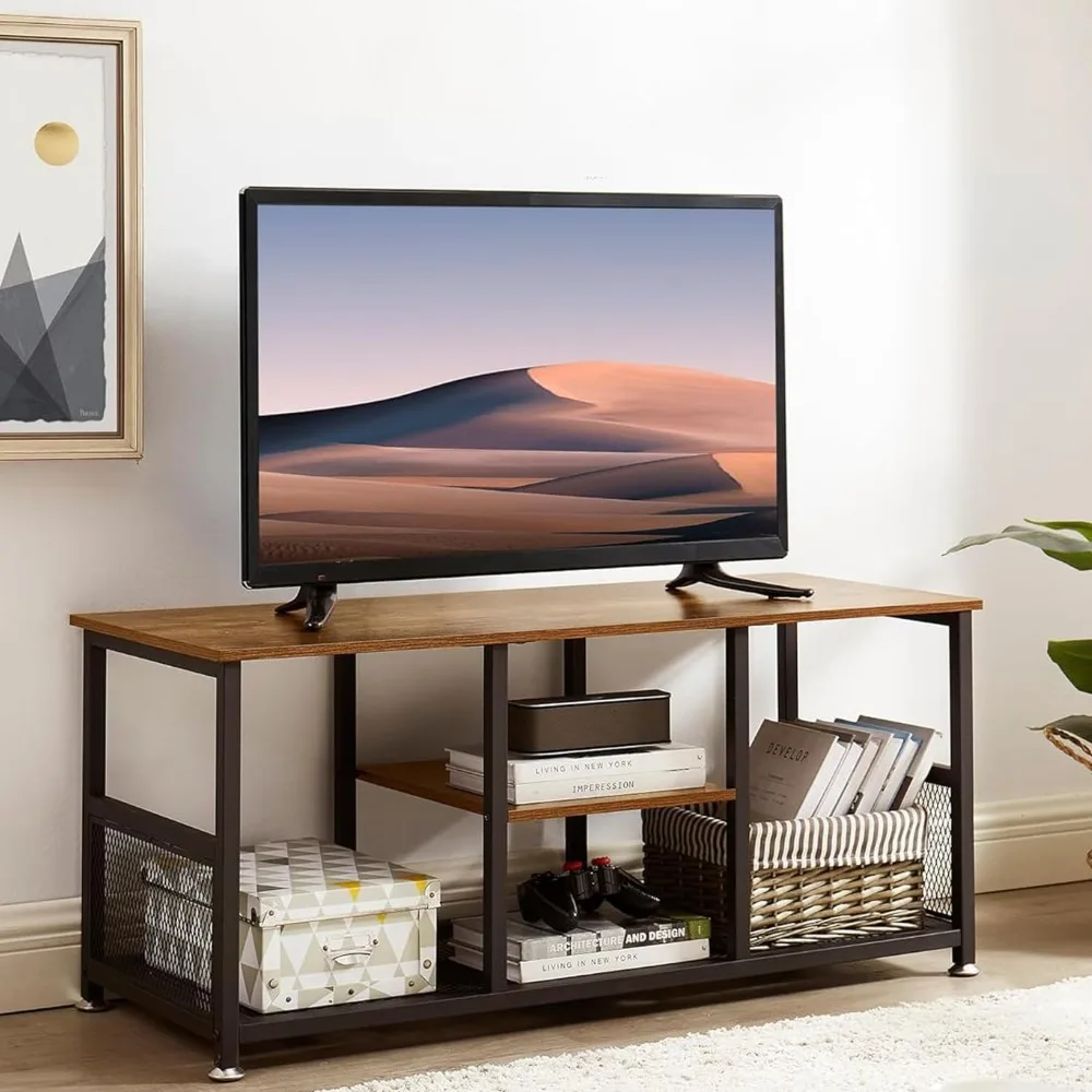 

Industrial 39" TV Stand,3-Tier Console Table, Media Entertainment Center for 47 Inches Television, for Living Room Bedroom