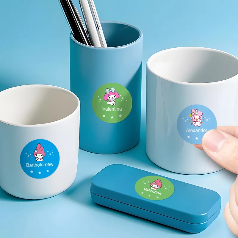 ملصقات اسم مخصصة My Melody المقاومة للماء - ملصقات كرتونية لطيفة نابضة بالحياة لألواح التزلج والخوذات وشارات الهوية وبطاقات المحفظة #4