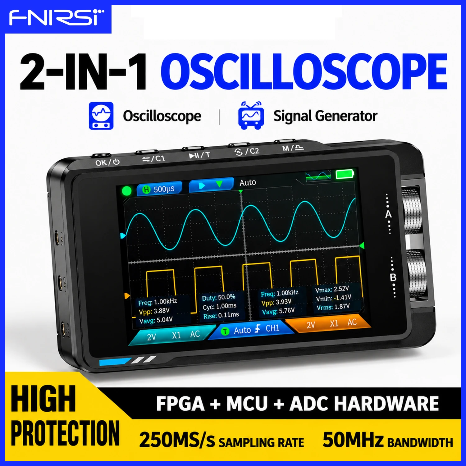 FNIRSI DS215H: osciloscopio di - Fnirsi Digital Oscilloscope Handheld reseña y precio