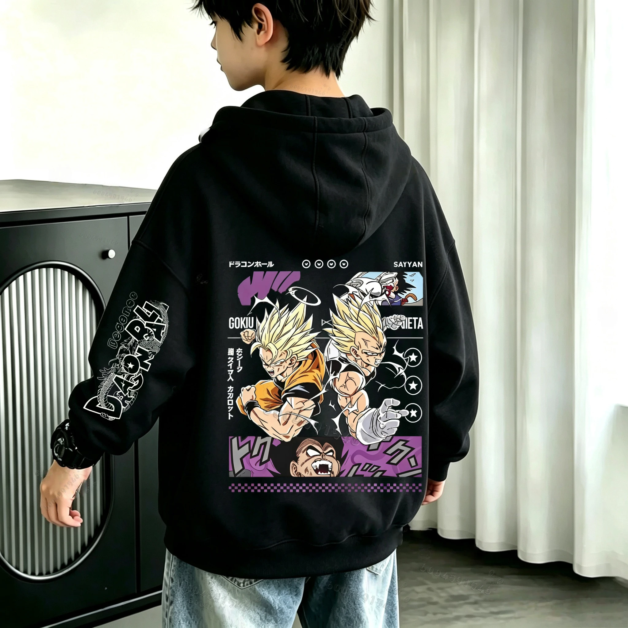Klassischer Dragon Ball Z Goku Serie Kinderpullover, trendig, warm und bequem für Herbst und Winter. – Detail 2