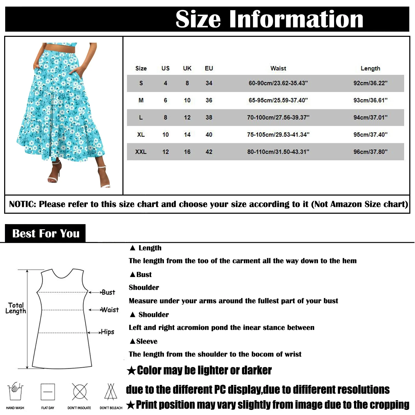 Oversized Floral Print Vintage Prairie Chic Style Large Hem High Elastic Waist Half Skirt For Female Casual And Versatile Dress