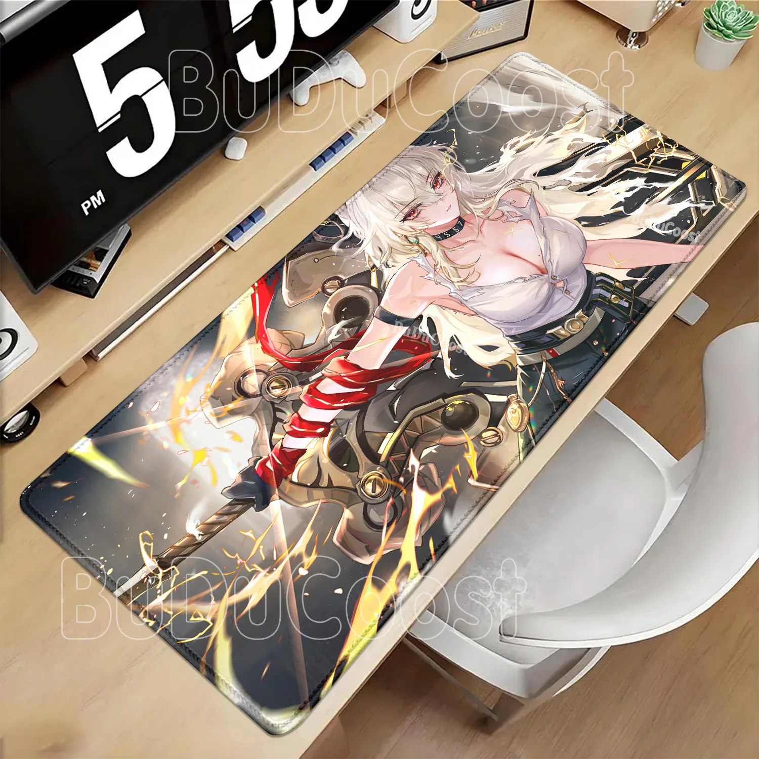New Zani Wuthering Waves WuWa Anime Girl Mousepad Large Gaming Keyboard Anti-slip Rubber Desk Mat PC HD Printing ESports Carpet