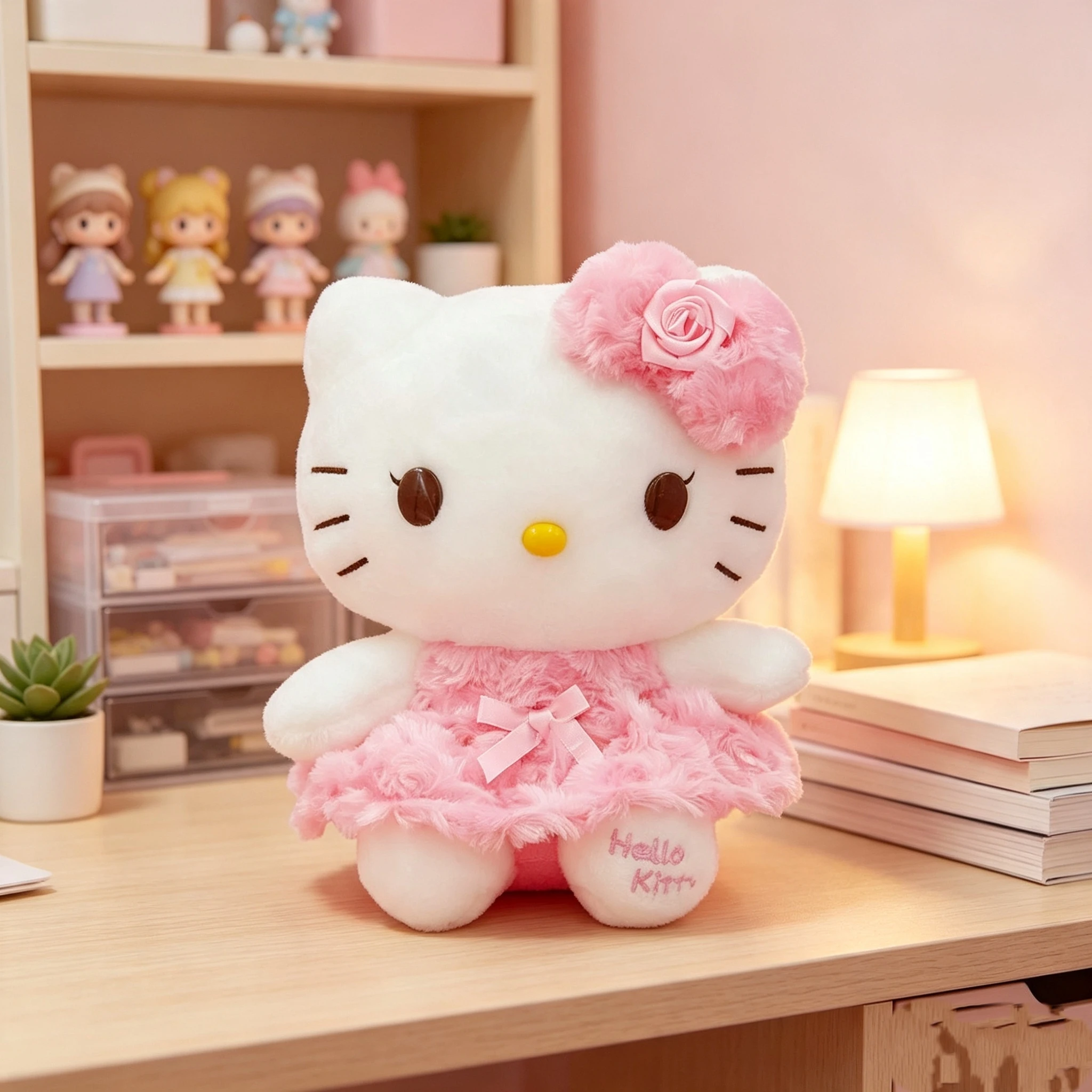 Genuine Cartoon Plush Doll, Soft Stuffed Throw Pillow for Bedroom Home Decoration, Sweet Valentine's Day Holiday Surprise Gift f