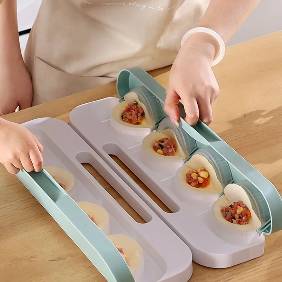 8-grid Dumpling Making Mold Pleated Pressing Edge Design Dumpling Mould Labor-saving Dumpling Maker Kitchen Accessories, image 5