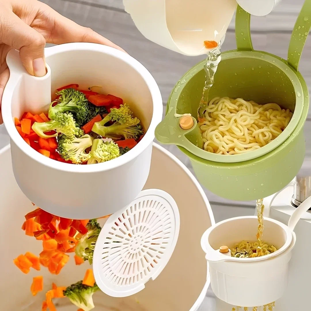 

Drain Water Basket Filter Sink Hanging Strainer Basket Detachable Openable Bottom Cover Fruit Clean Rack For Kitchen Bathroom