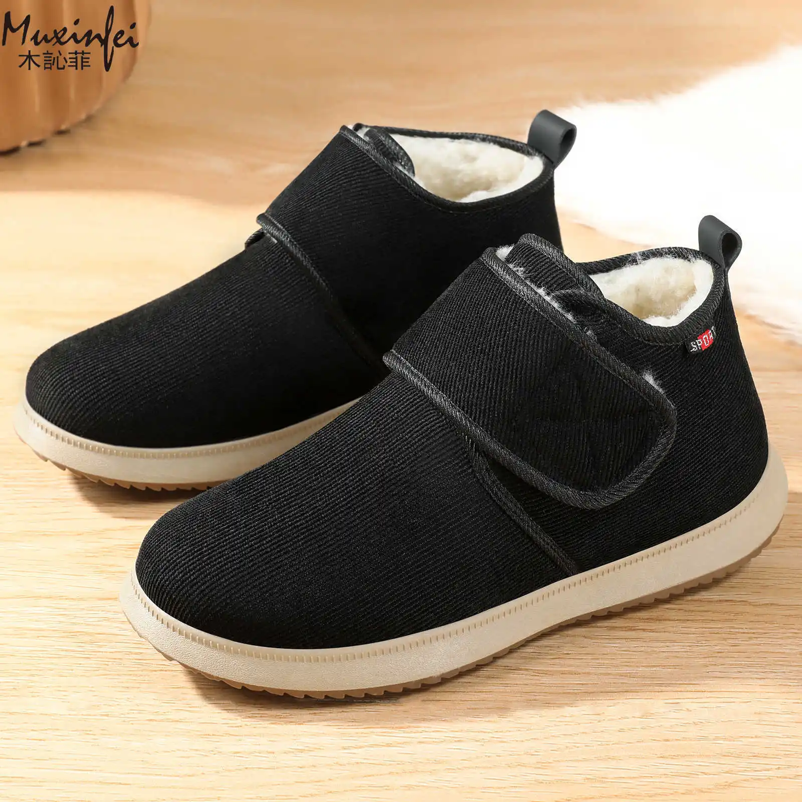 2026  men's cotton boots winter new style with added velvet and thickened men's cotton shoes casual shoes snow boots short boots