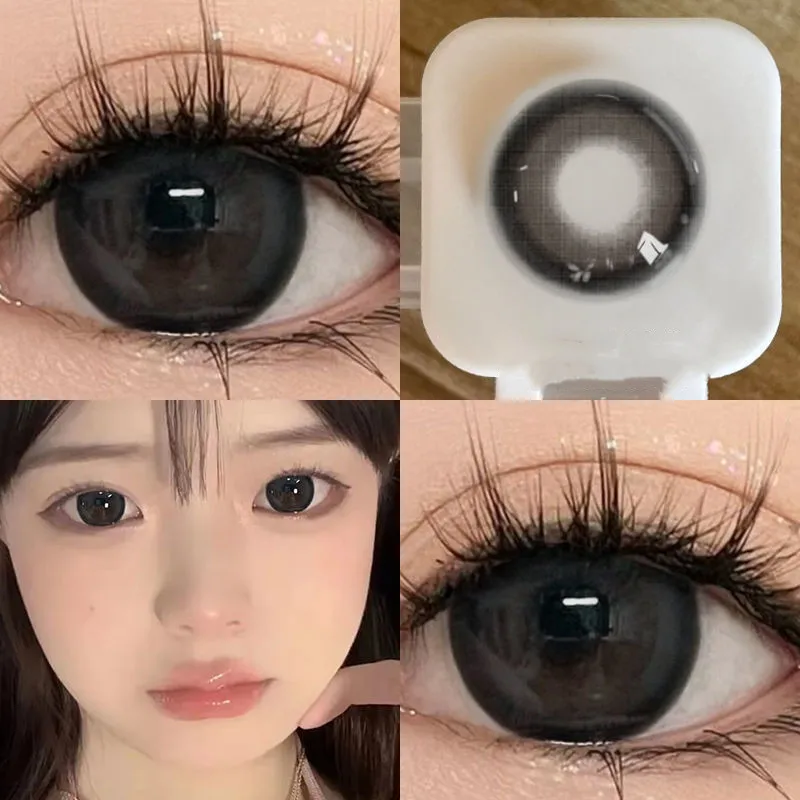 KSSEYE 1 Pair High Quality Black Large Diameter Color Contact Lenses for Eyes Annual Soft Round Beautiful Pupils Fast Shipping