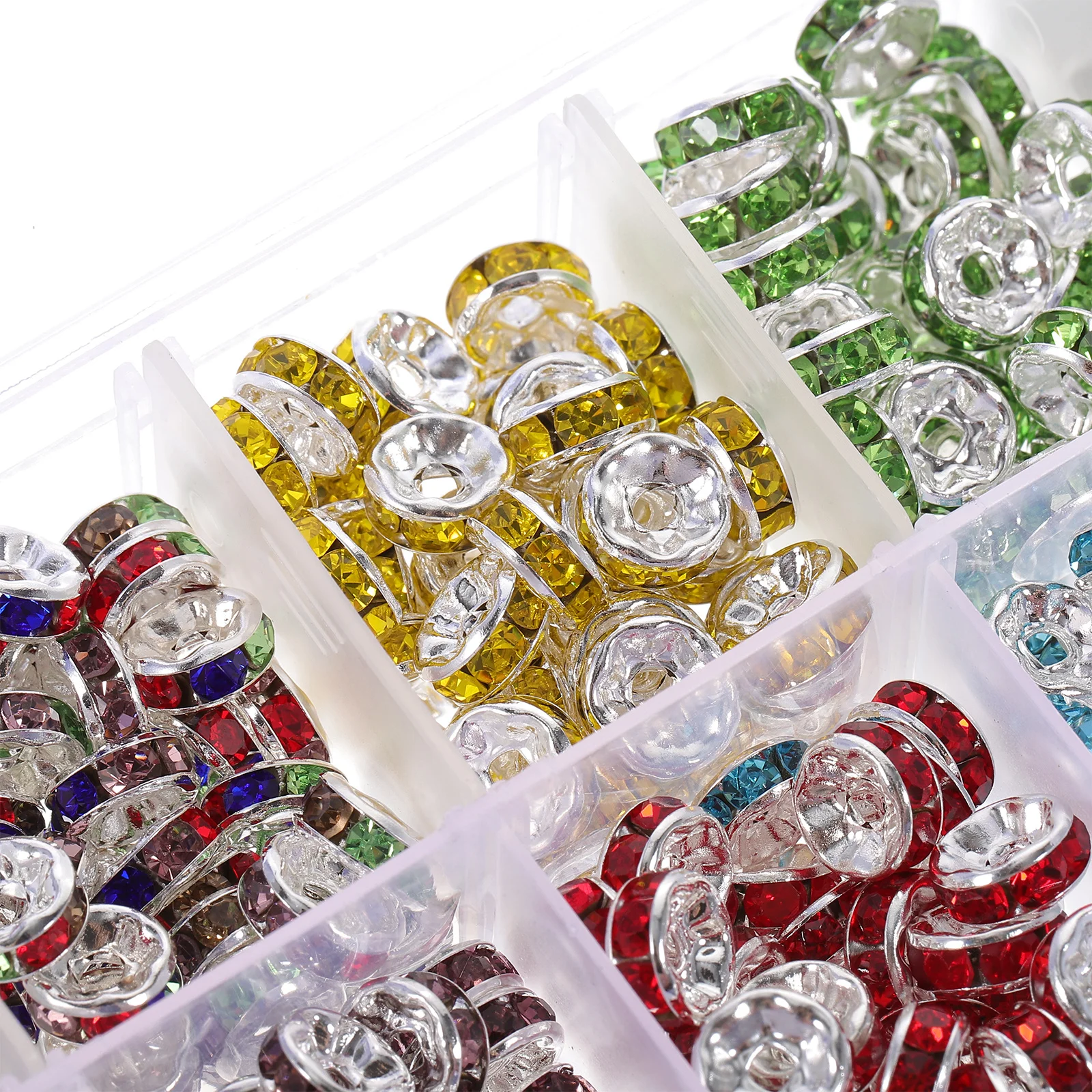 

400pcs 1 Box Rhinestone Inlaid Spacer Diamond Beads For Jewelry Making Diy Crafts Loose Beads Bracelets Necklaces Jewelry Making