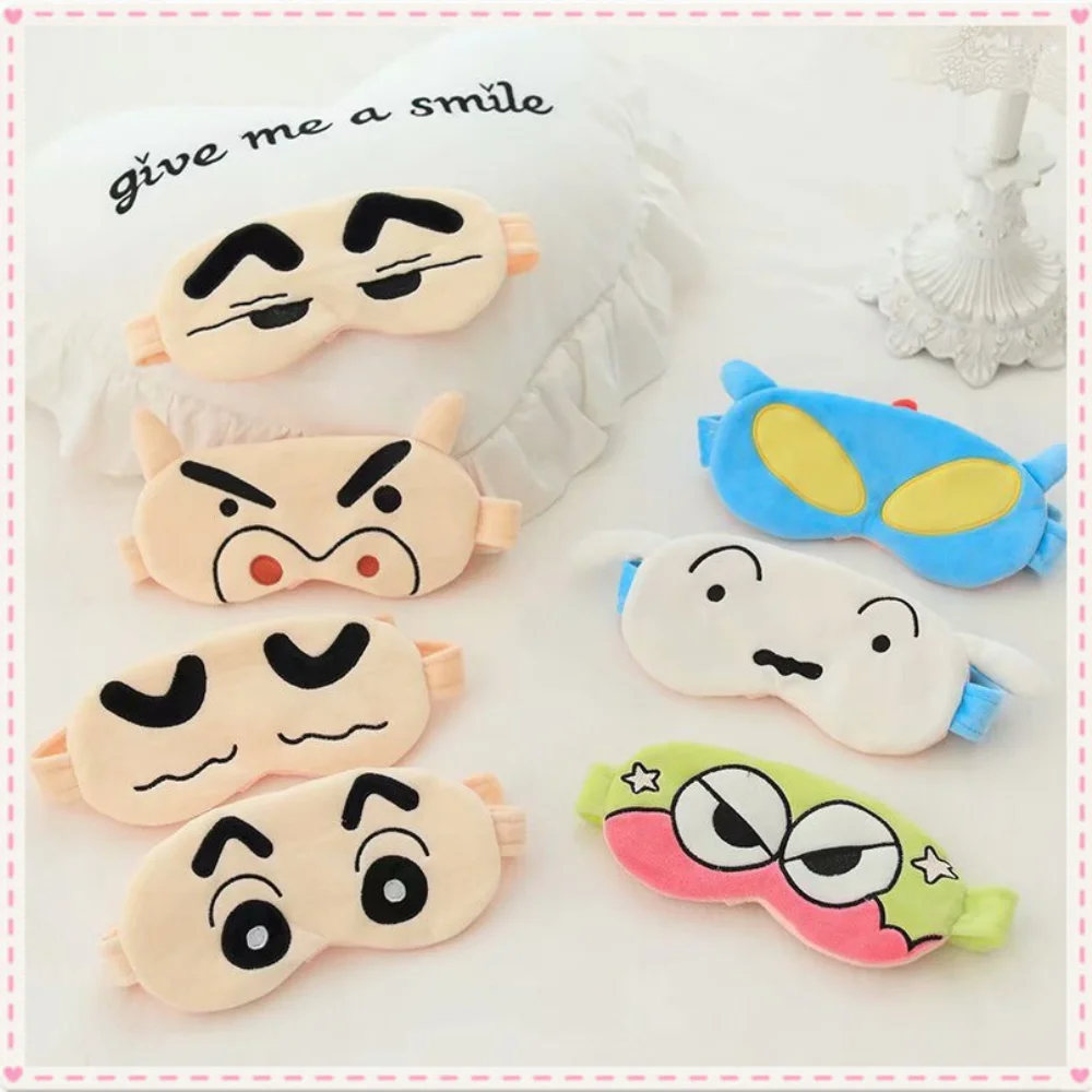 

Новый карандаш Шин Чан, повязка на глаз, плюшевая маска для сна, милый мультяшный студенческий обеденный перерыв, мягкая затеняющая повязка на глаза, подарки для девочек