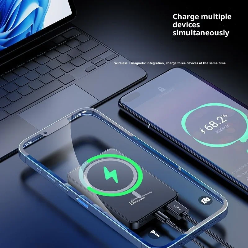 Banco de energía magnético Magsafe 10000 mAh 5000 clip trasero PD carga rápida bidireccional fuente de alimentación de 22,5 W al por mayor