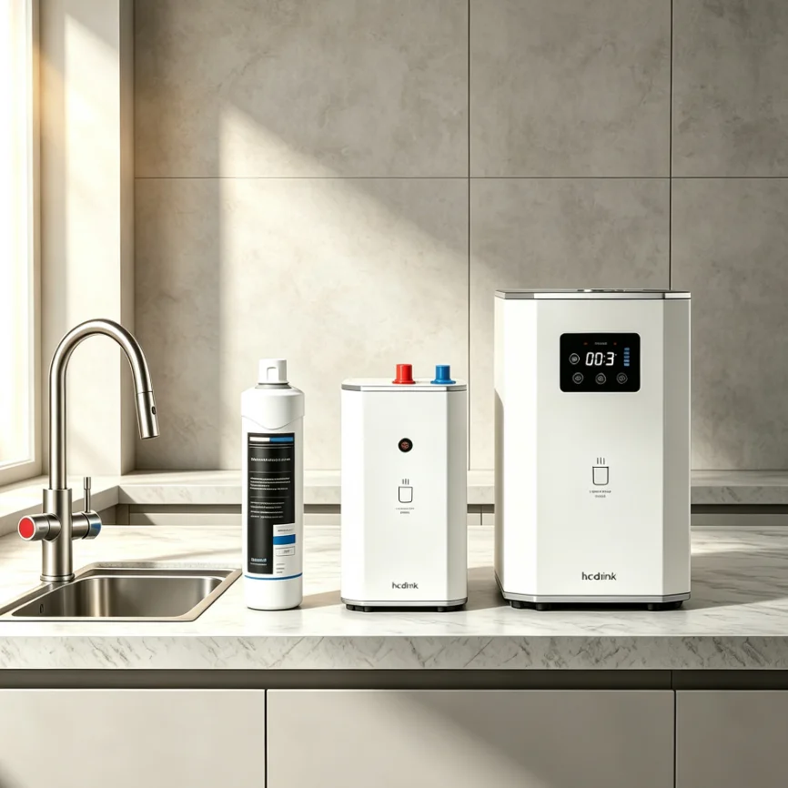5 in 1 Under Sink Water System Digital Faucet Controlled by Soda Water Maker