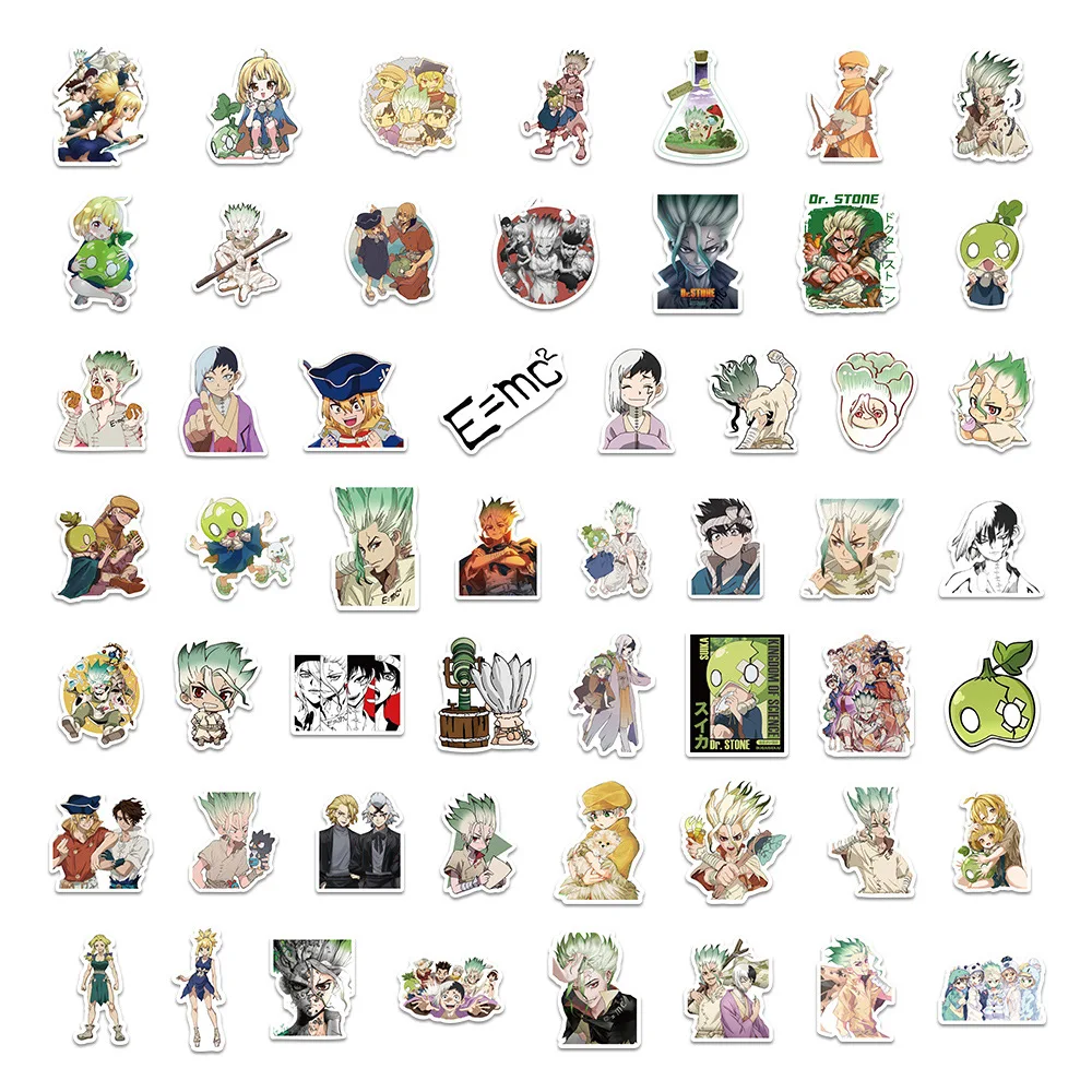 10/54PCS Dr.STONE Anime Stickers Cartoon Graffiti DIY Guitar Refrigerator Phone Laptop Suitcase Motorcycle Water Cup Skateboard