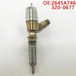 High quality New For 320-0677 2645 A746 Common Rail Injector C6.6 E320D E323D 420E Excavator Engine Fuel Supply System
