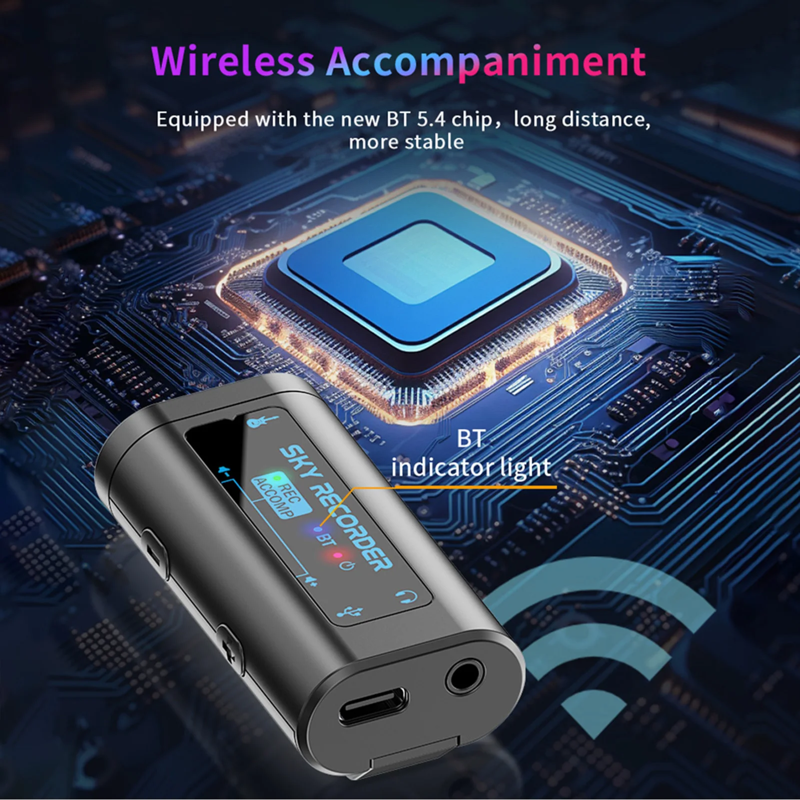 Audio Interface Portable Mini Recording Sound Card BT Accompaniment Lightweight Type-C Power Supply for Recording Live Streaming