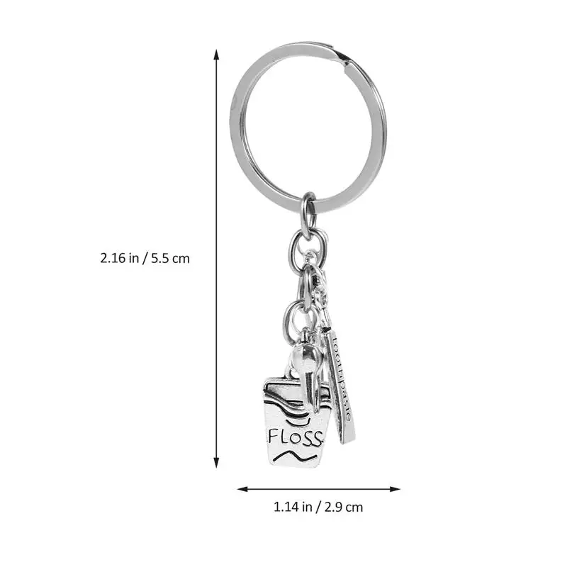 Keychain Toothbrush Toothpaste Keychain Creative Dentist Key Ring Key Chain Pendant