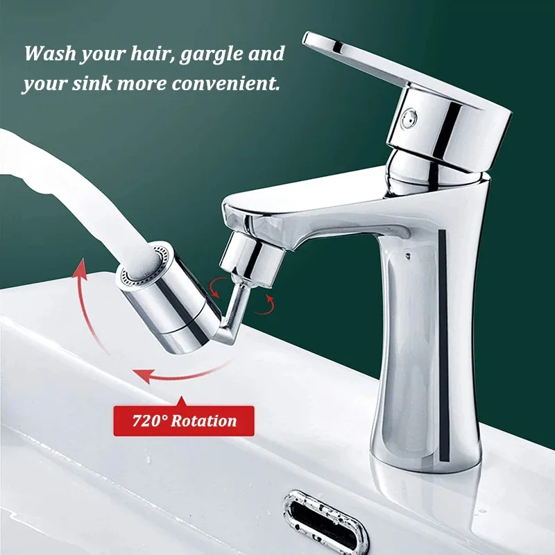 

720°Universal Kitchen Faucet Anti-splash Aerator Bathroom Tap Rotatable Faucet Sprayer Saving Water Tap Nozzle Extender Adapter