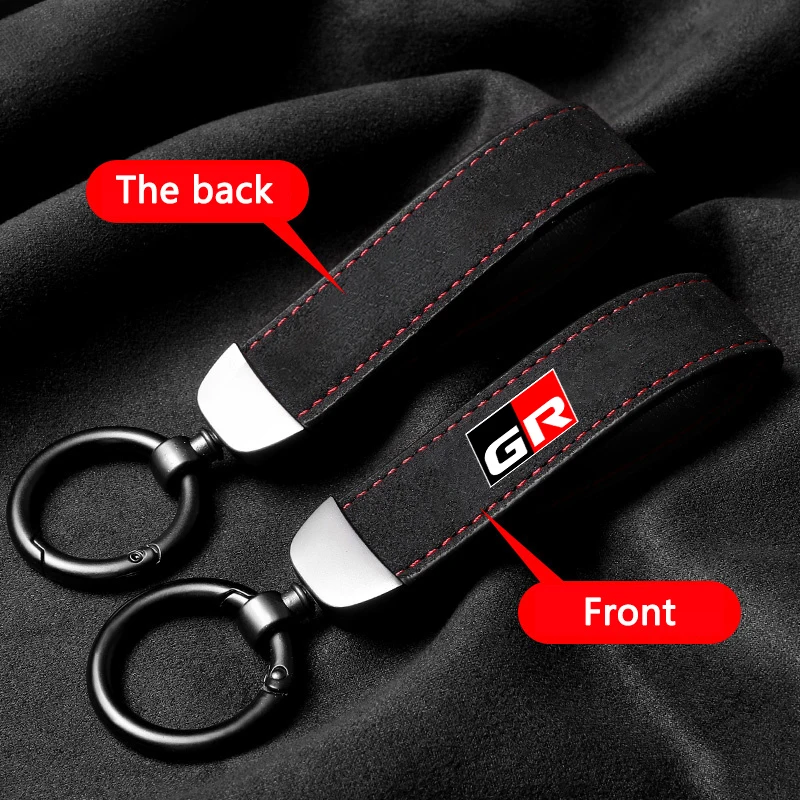 High-Grade Suede Car Key Chains Anti-Lost Clasp Keyring For Toyota GR GAZOO RACING Yaris Hilux Corolla Prius Avensis Auris Rav4