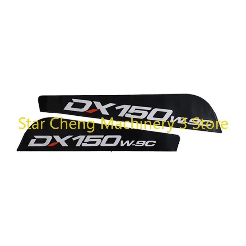 for Doosans DX130/150/220/225/230/260/300/380/420/520 -9C Side Door Model NUMBER CODE Sticker 1 pair of Excavator Decal Stickers