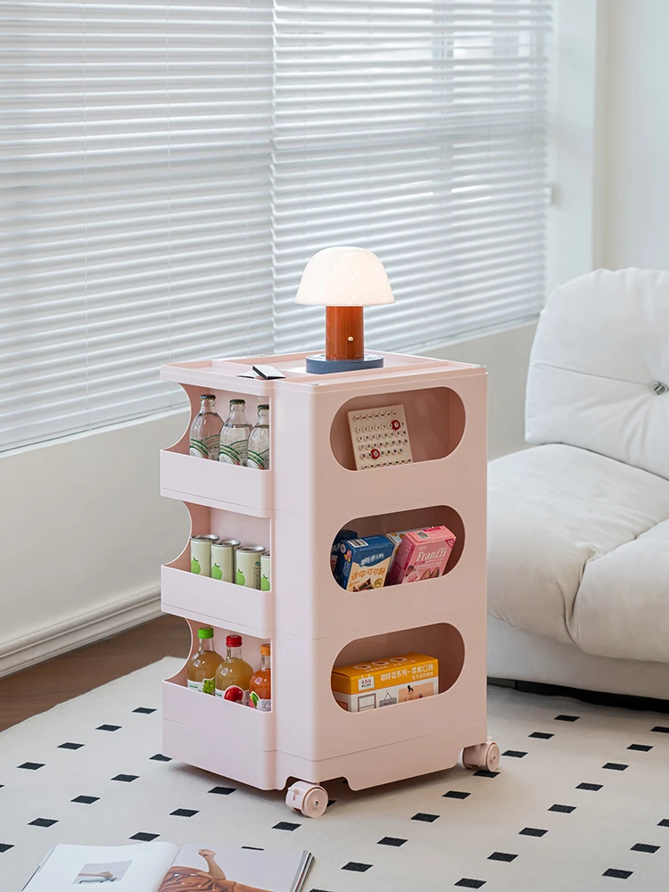 

Creative Mobile Cart Nordic Storage Cabinet Sofa Side Table Snack Cabinet Home Living Room Minimalist Sideboard Bedside Table