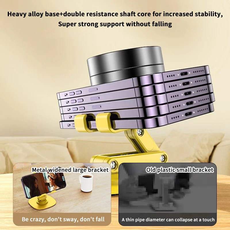 360 Rotation Metal Base Foldable Desktop Phone Holder Desk Lazy Tablet Stand Support Mount For IPhone IPad Xiaomi Tab Samsung