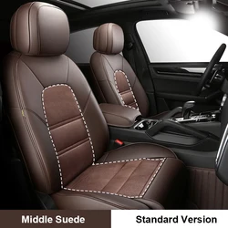 Custom Fit Middle Suede Leather Combined Car Seat Covers 2 Rows 5 Seats Full Set Customize For 2000 Car Models