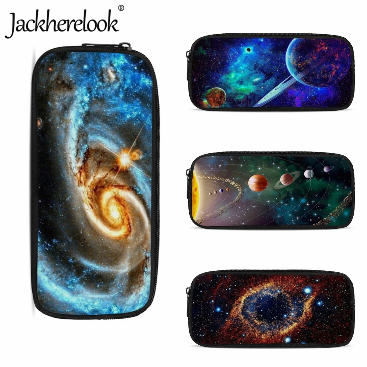 

Jackherelook Beautiful Starry Sky Pattern Cosmetic Bag for Girl Practical Pencil Case School Children Stationery Boys Pencil Box