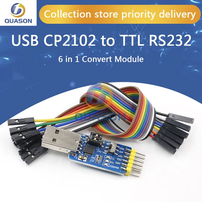 CP2102 USB-UART 6-в-1 многофункциональный (USB-TTL/RS485/232,TTL-RS232/485232 до 485) последовательный адаптер для Arduino